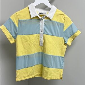 STAUD Kids Polo Shirt with Yellow and Blue Stripes